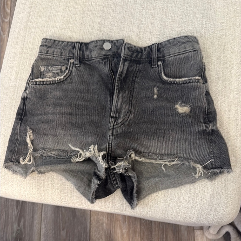 Zara Faded Black Jean Shorts
